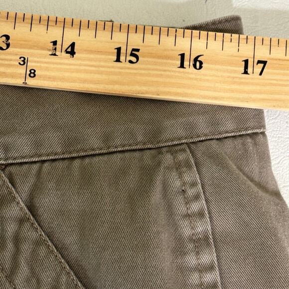 Merrell Straight Leg Capri Pants 100% Cotton Faux Cuff Light Brown Size 10 - Picture 8 of 12